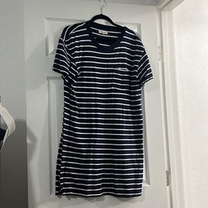 T-shirt dress navy blue striped